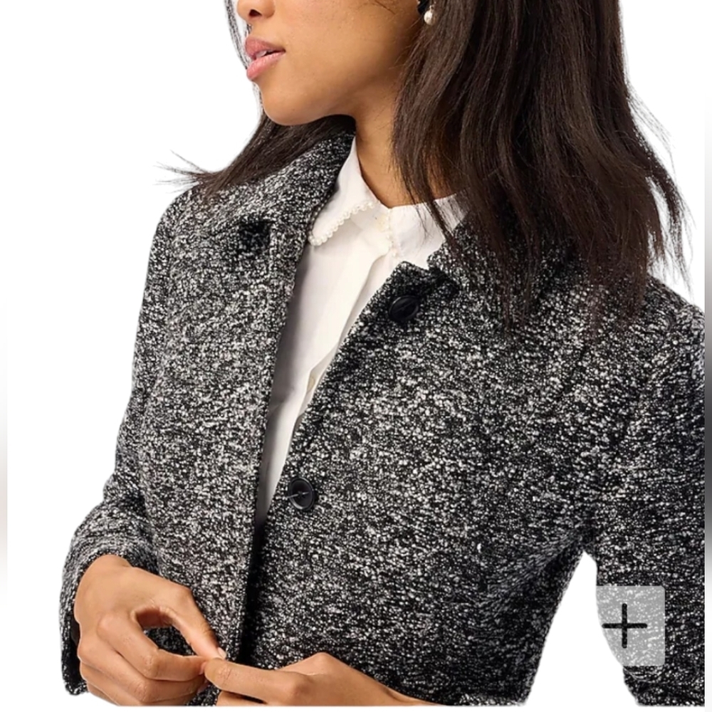 J. Crew Factory Boucle Lady Day Coat Full Length Teddy Slim Winter Classic Style